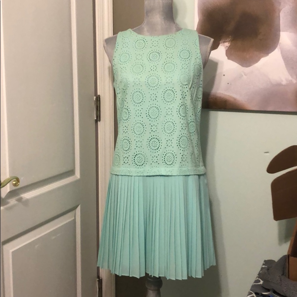Teal/light blue a line dress